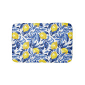 Blauw Aquarel Citroen Patroon  Badmat (Voorkant)