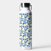 Blauw Aquarel Citroen Waterfles (Voorkant)