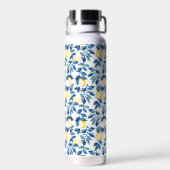 Blauw Aquarel Citroen Waterfles (Achterkant)