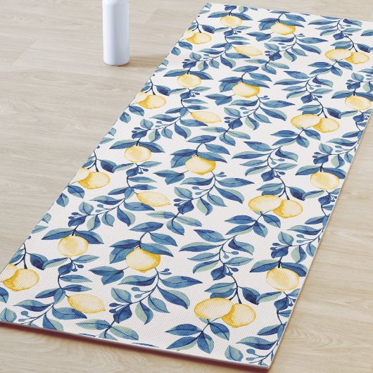 Blauw Aquarel Citroen Yogamat
