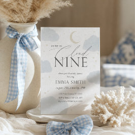Blauw Aquarel Cloud Nine Baby Shower Kaart