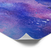 Blauw Aquarel Confetti Gastboek Aanmeld Tekst Post Poster (Hoek)