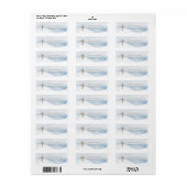 Blauw Aquarel Doop Retour Adres Label (Full Sheet)