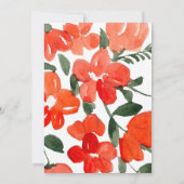 Blauw Aquarel Fiets Bloem Bruiloft Feest Kaart (Achterkant)