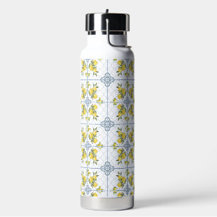 Blauw Aquarel Frans Landelijk Citroen Waterfles