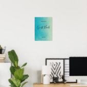 Blauw Aquarel Gastboek Teken Poster (Thuiskantoor)