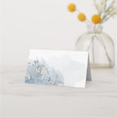 blauw aquarel gebladerte plaatskaartje (Achterkant)