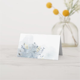 blauw aquarel gebladerte plaatskaartje