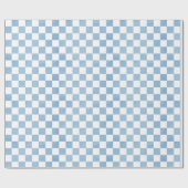 Blauw aquarel geruit racevlag cadeaupapier (Vlak)