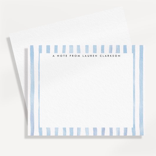 Blauw Aquarel Gestreepte Briefkaart