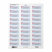 Blauw Aquarel Gingham Retouradres Etiket (Full Sheet)