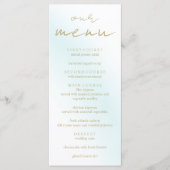 Blauw Aquarel Golf Huwelijk Menu (Voorkant)
