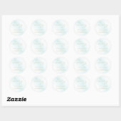 Blauw Aquarel Golf Huwelijk Ronde Sticker (Vel)
