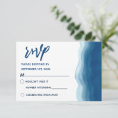 Blauw Aquarel Golf | RSVP Kaarten (Staand voorkant)