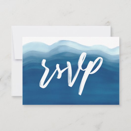 Blauw Aquarel Golf | RSVP Kaarten (Achterkant)