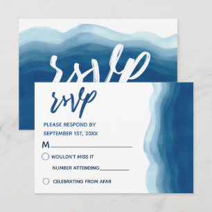Blauw Aquarel Golf RSVP Kaarten