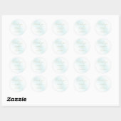 Blauw Aquarel Golf Wedding Ronde Sticker (Vel)