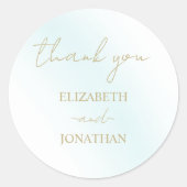 Blauw Aquarel Golf Wedding Ronde Sticker (Voorkant)