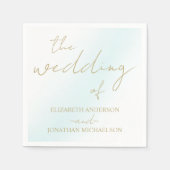 Blauw Aquarel Golf Wedding Servet (Voorkant)