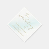Blauw Aquarel Golf Wedding Servet (Hoek)