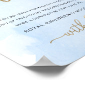 Blauw Aquarel Goud in plaats van Favorieteken Poster (Hoek)