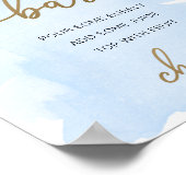 Blauw Aquarel Gouden Mom-osa Bar Bord Poster (Hoek)