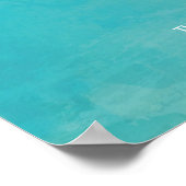 Blauw Aquarel Guestbook Teken Poster (Hoek)