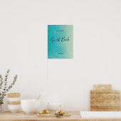 Blauw Aquarel Guestbook Teken Poster (Keuken)