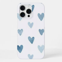 Blauw Aquarel Hart Hoestelcase