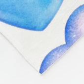 Blauw Aquarel Hart Patroon Fleece Deken – 127 cm (Hoek)