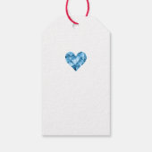 Blauw aquarel hart voor het perfecte cadeau cadeaulabel (Achterkant)