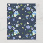Blauw aquarel Hydrangea Trouwkaart (Achterkant)