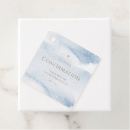 Blauw Aquarel Jongen Bevestiging Favor Tag Bedankjes Labels