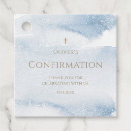 Blauw Aquarel Jongen Bevestiging Favor Tag Bedankjes Labels