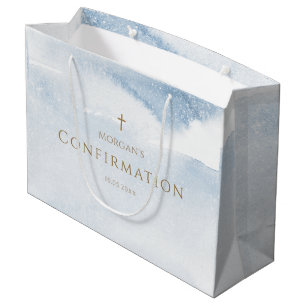 Blauw Aquarel Jongen Bevestiging Grote Cadeautas