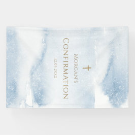 Blauw Aquarel Jongen Bevestiging Verticale Banner