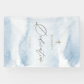 Blauw Aquarel Jongen Toewijding Verticale Banner (Horizontaal)