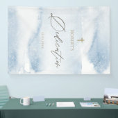 Blauw Aquarel Jongen Toewijding Verticale Banner (Beurs)