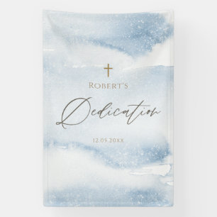 Blauw Aquarel Jongen Toewijding Verticale Banner