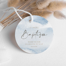 Blauw Aquarel Jongens Doop Favor Tag Bedankjes Labels