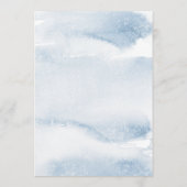 Blauw Aquarel Jongens Doop Menu Kaart (Achterkant)