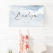 Blauw Aquarel Jongens Doopbanner Spandoek (Insitu)