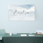Blauw Aquarel Jongens Doopbanner Spandoek (Beurs)