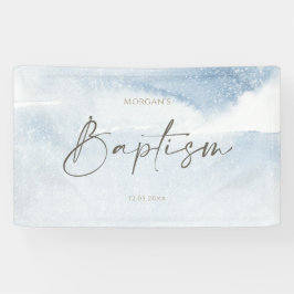 Blauw Aquarel Jongens Doopbanner Spandoek