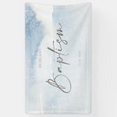 Blauw Aquarel Jongens Doopbanner Spandoek (Verticaal)