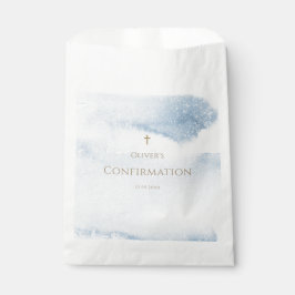Blauw Aquarel Jongensbevestiging Favorietentas Bedankzakje