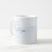 Blauw Aquarel Jongensdoop Koffiemok (Voorkant links)