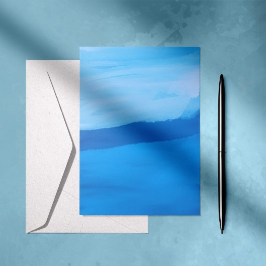 Blauw aquarel kalmte kaart