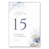 Blauw aquarel koraal & schelpen strand Bruiloft  Kaart (Voorkant)