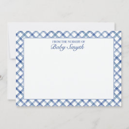 Blauw Aquarel Latwerk Babykamer Kaart